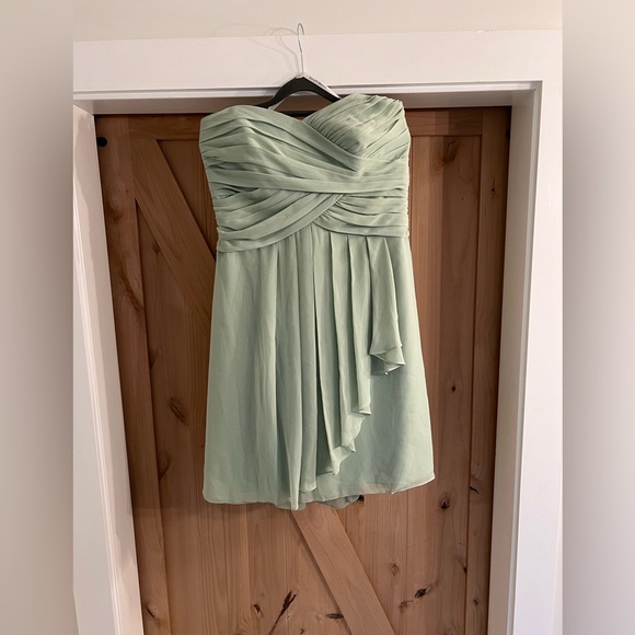 David’s Bridal Strapless Meadow Green Formal Dress Size 16, - Picture 3 of 12